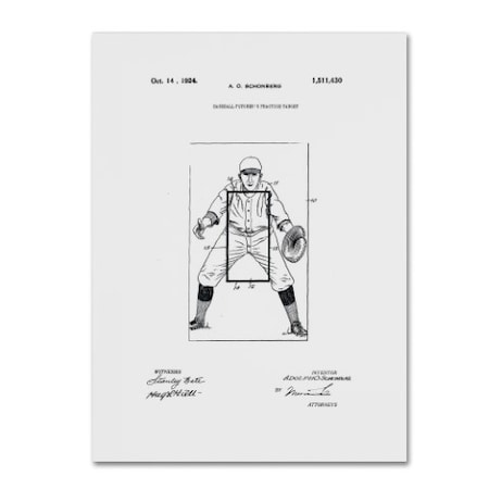 Trademark Fine Art Claire Doherty 'Practice Target Patent 1924 White' Canvas Art, 18x24 CDO0168-C1824GG
